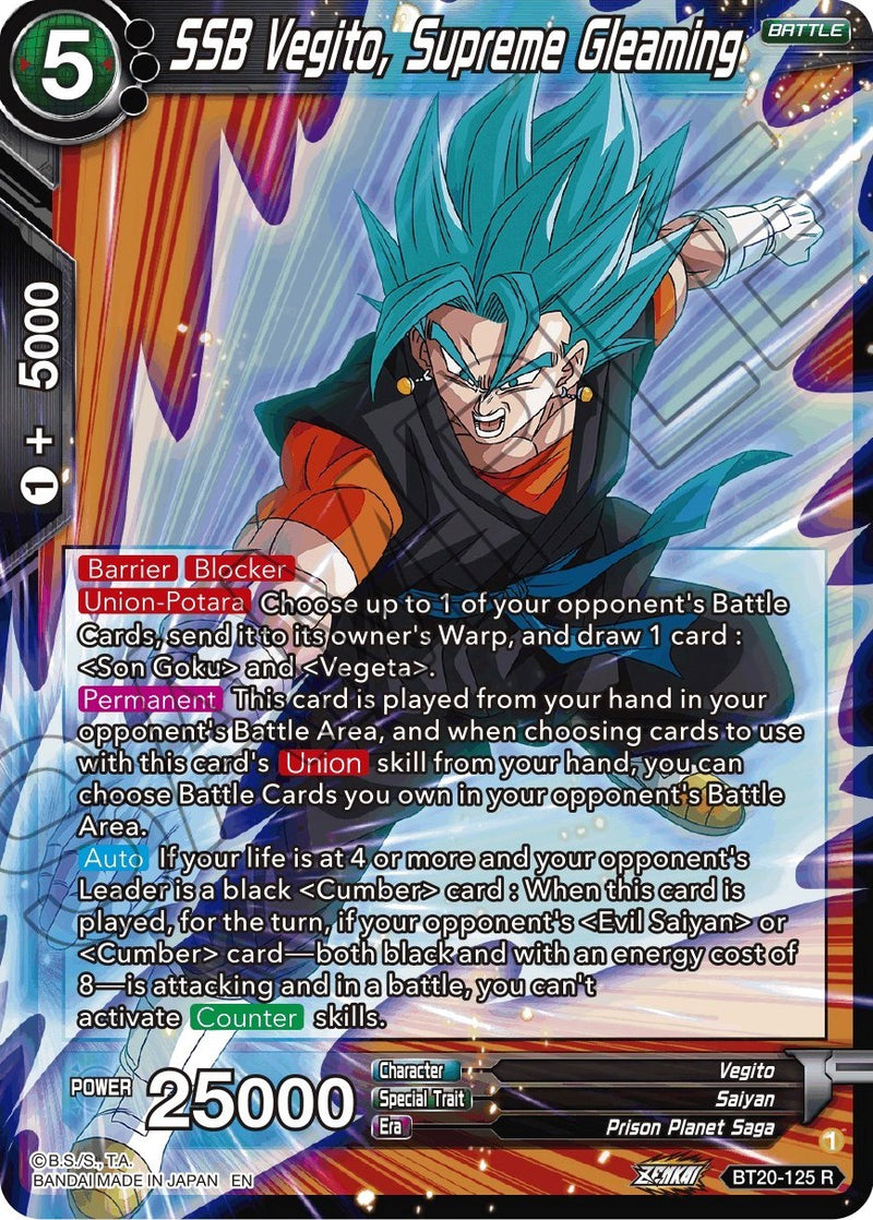 SSB Vegito, Supreme Gleaming (BT20-125) [Power Absorbed] 
