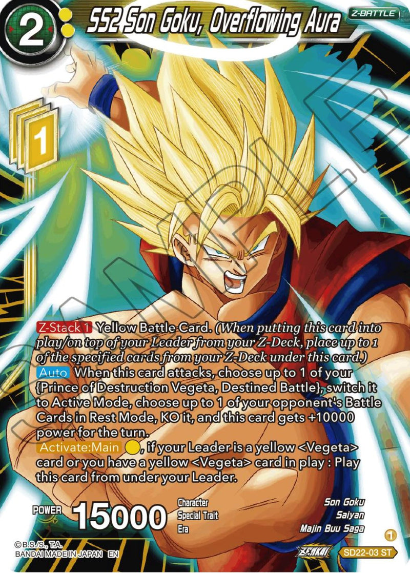 SS2 Son Goku, Overflowing Aura (Starter Deck Exclusive) (SD22-03) [Power Absorbed] 