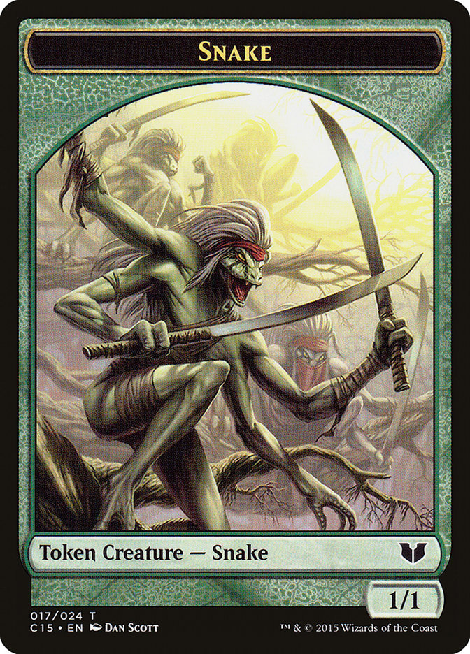 Beast // Snake (017) Double-Sided Token [Commander 2015 Tokens] 