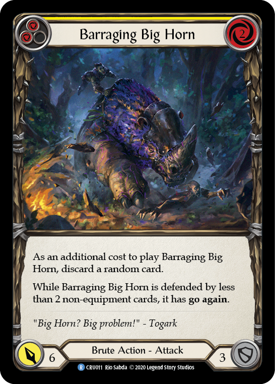 Barraging Big Horn (Yellow) [CRU011] (Crucible of War) 1st Edition Rainbow Foil 