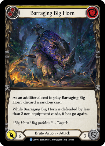 Barraging Big Horn (Yellow) [CRU011] (Crucible of War) 1st Edition Rainbow Foil 