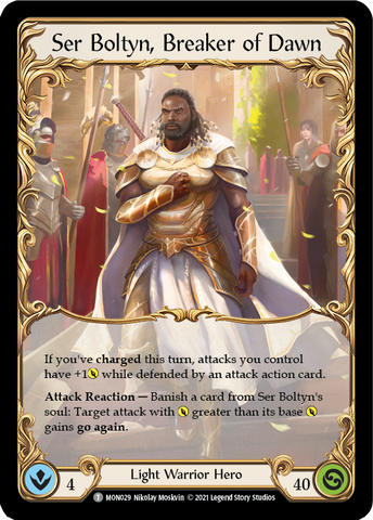 Ser Boltyn, Breaker of Dawn // Boltyn [MON029 // MON030] (Monarch) 1st Edition Normal 