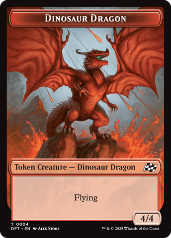 Dinosaur Dragon // Treasure Double-Sided Token [Aetherdrift Tokens] 