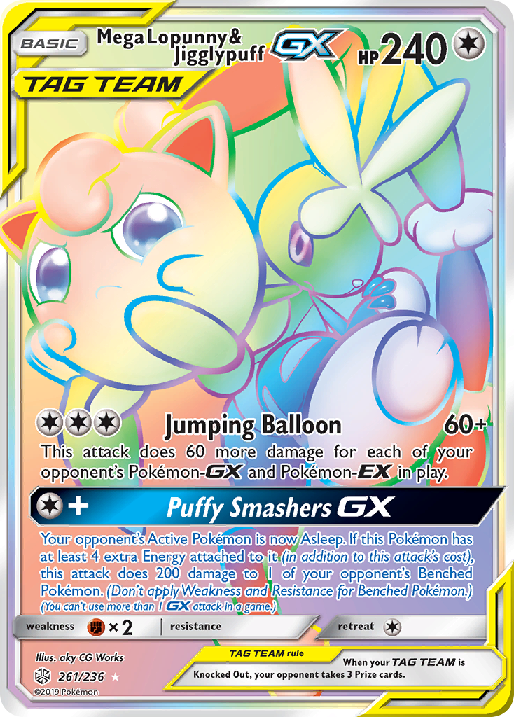Mega Lopunny &amp; Jigglypuff GX (261/236) [Sun &amp; Moon: Cosmic Eclipse] 