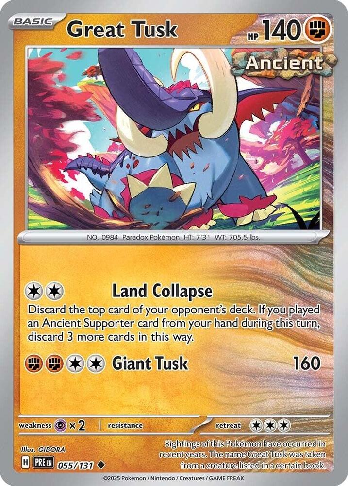 Great Tusk (055/131) [Scarlet &amp; Violet: Prismatic Evolutions] 