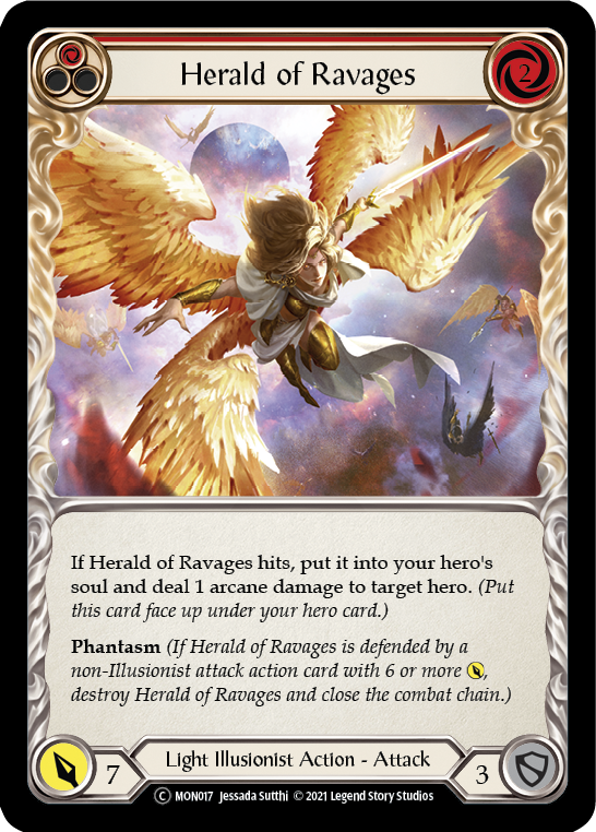 Herald of Ravages (Red) [U-MON017-RF] (Monarch Unlimited) Unlimited Rainbow Foil 