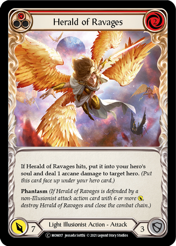 Herald of Ravages (Red) [U-MON017-RF] (Monarch Unlimited) Unlimited Rainbow Foil 