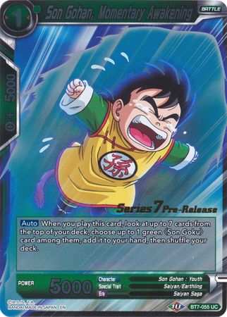 Son Gohan, Momentary Awakening (BT7-055_PR) [Assault of the Saiyans Prerelease Promos] 
