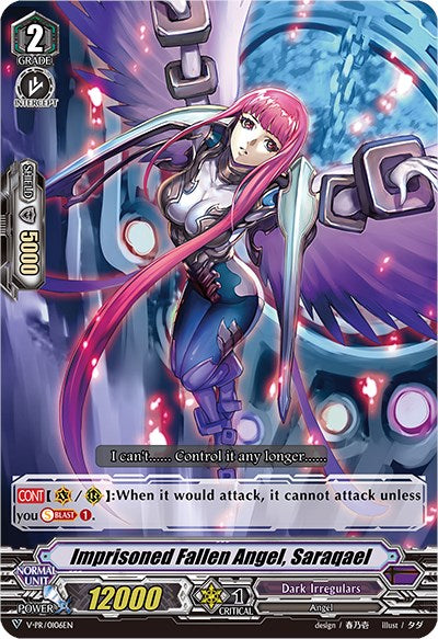 Imprisoned Fallen Angel, Saraqael (Parallel Foil) (V-PR/0106EN) [V Promo Cards]