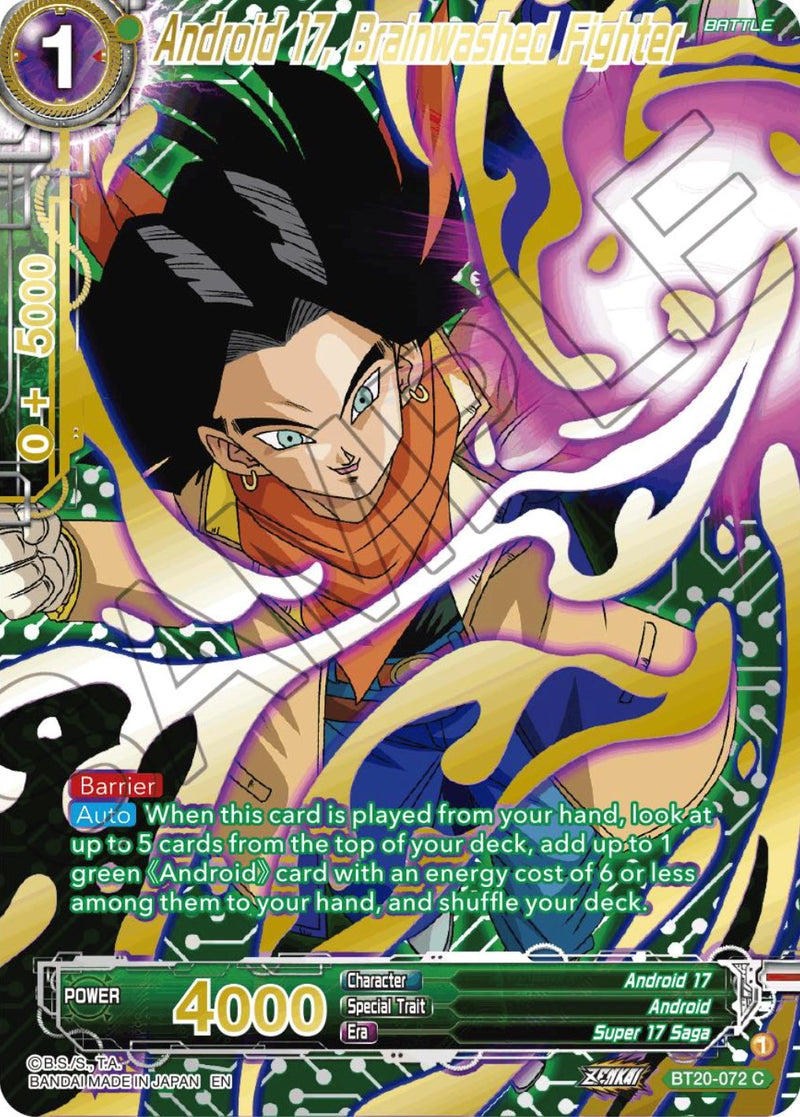 Android 17, Brainwashed Fighter (Gold-Stamped) (BT20-072) [Power Absorbed] 