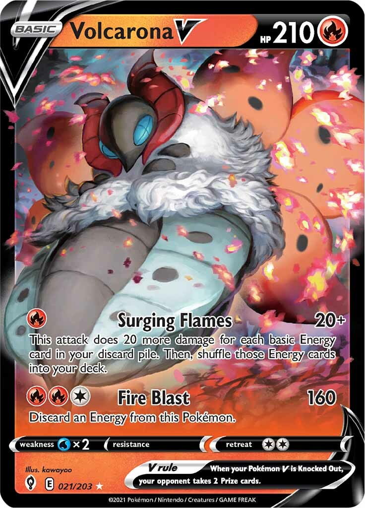 Volcarona V (021/203) [Sword & Shield: Evolving Skies]