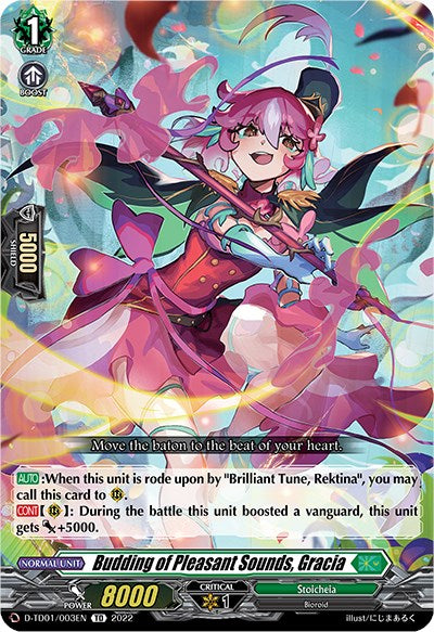 Budding of Pleasant Sounds, Gracia (D-TD01/003EN) [D-TD01: Urara Haneyama -Bandmaster of Blossoming Bonds-] 