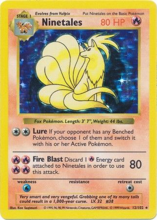 Ninetales (12/102) [Base Set Shadowless Unlimited] 