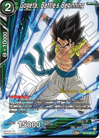 Gogeta, Battle's Beginning (Fighter's Ambition Holiday Pack) (BT19-086) [Tournament Promotion Cards] 