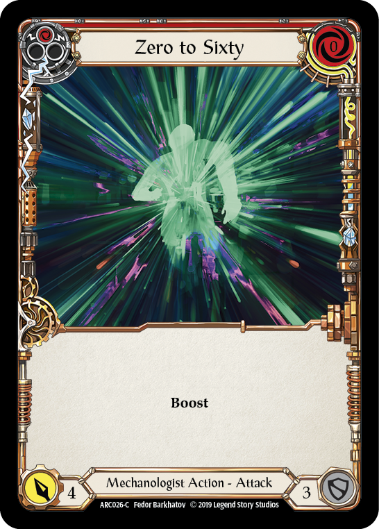 Zero to Sixty (Red) [ARC026-C] (Arcane Rising) 1st Edition Rainbow Foil 