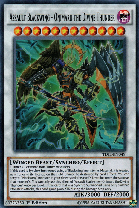 Assault Blackwing - Onimaru the Divine Thunder [TDIL-EN049] Super Rare 