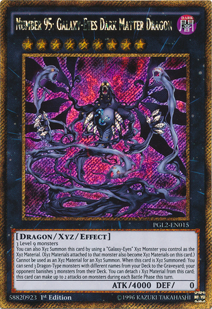 Number 95: Galaxy-Eyes Dark Matter Dragon [PGL2-EN015] Gold Secret Rare 