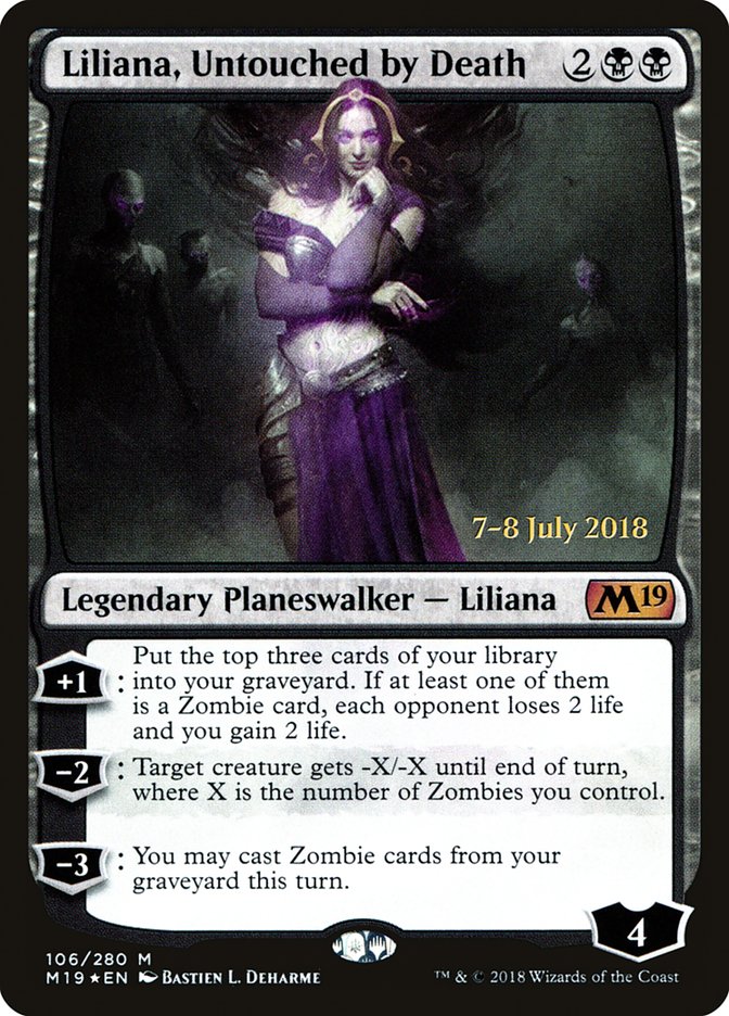 Liliana, Untouched by Death [Core Set 2019 Prerelease Promos] 