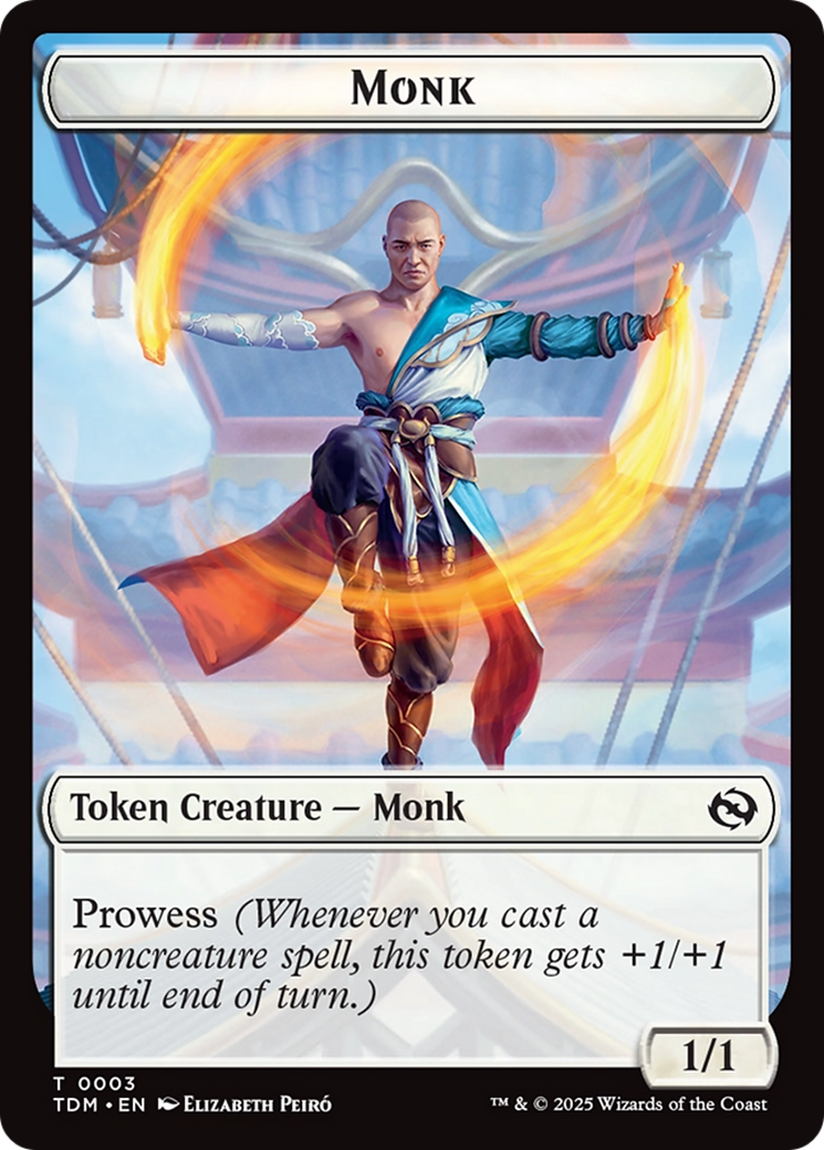 Bird // Monk Double-Sided Token [Tarkir: Dragonstorm Tokens] 