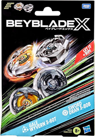 Beyblade X - Dual Pack - Gale Wyvern 3-60T (Balance Type) / Sword Dran 3-80B (Stamina Type)
