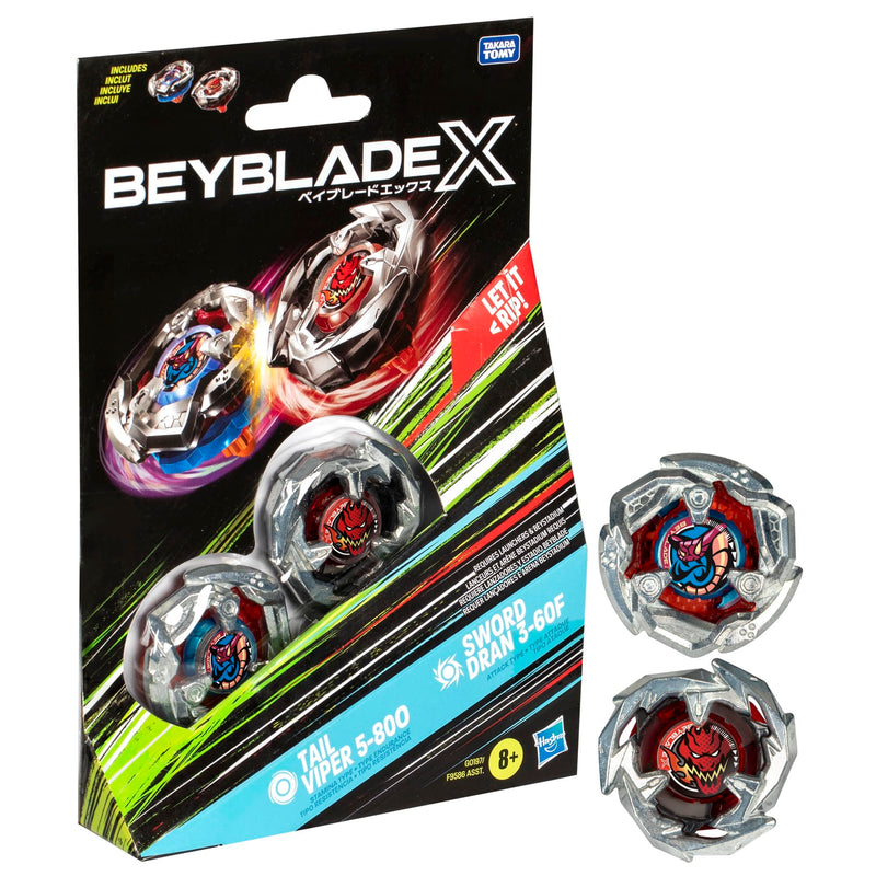 Beyblade X - Dual Pack - Tail Viper 5-80O (Stamina Type) / Sword Dran 3-60F (Attack Type)
