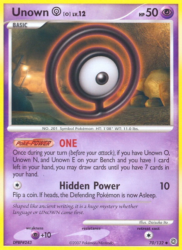 Unown O (70/132) [Diamond &amp; Pearl: Secret Wonders] 