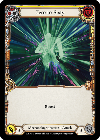 Zero to Sixty (Yellow) [ARC027-C] (Arcane Rising) 1st Edition Rainbow Foil 
