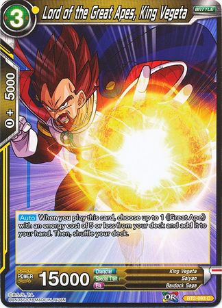 Lord of the Great Apes, King Vegeta (BT3-093) [Cross Worlds] 