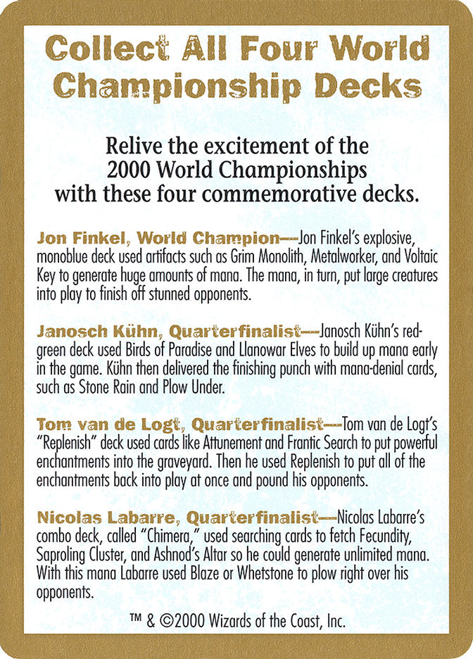 2000 World Championships Ad [World Championship Decks 2000]