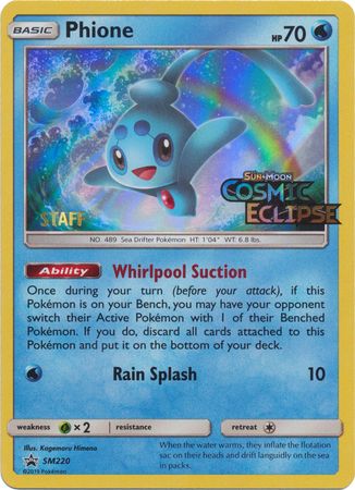Phione (SM220) (Staff Prerelease Promo) [Sun &amp; Moon: Black Star Promos] 