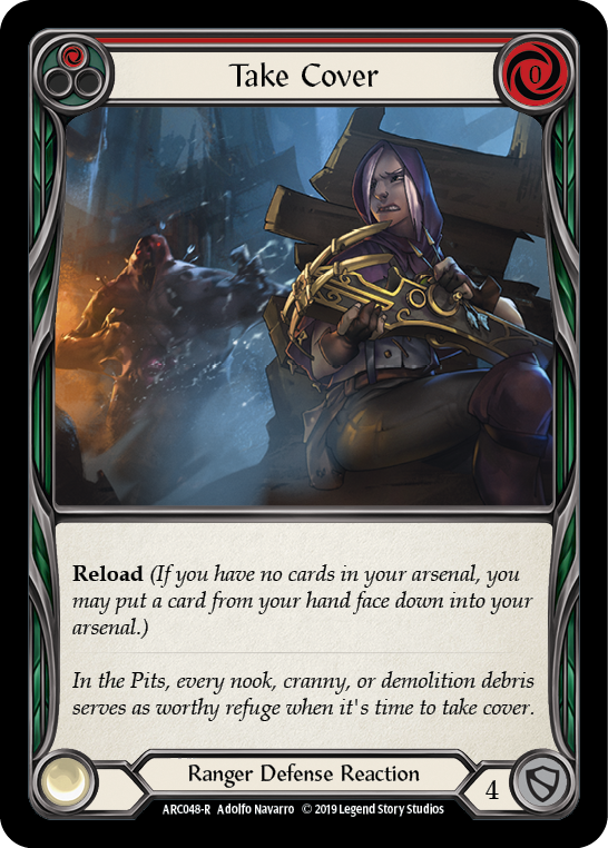 Take Cover (Red) [ARC048-R] (Arcane Rising) 1st Edition Rainbow Foil 
