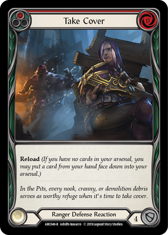 Take Cover (Red) [ARC048-R] (Arcane Rising) 1st Edition Rainbow Foil 