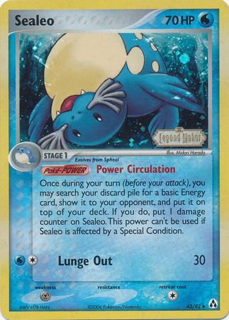 Sealeo (43/92) (Stamped) [EX: Legend Maker] 