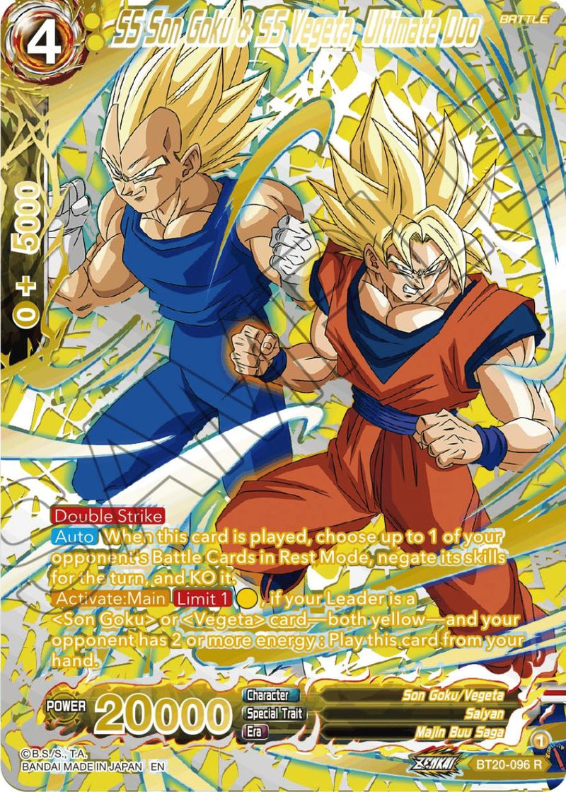 SS Son Goku &amp; SS Vegeta, Ultimate Duo (Gold-Stamped) (BT20-096) [Power Absorbed] 