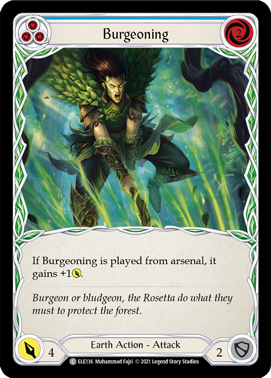 Burgeoning (Blue) [ELE136] (Tales of Aria) 1st Edition Rainbow Foil 