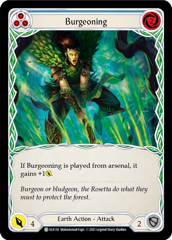 Burgeoning (Blue) [ELE136] (Tales of Aria) 1st Edition Rainbow Foil 