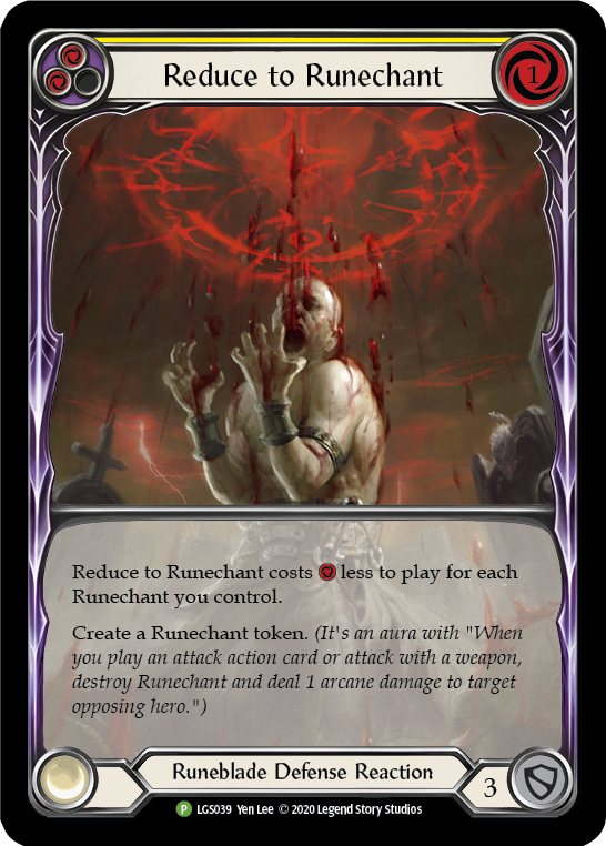 Reduce to Runechant (Yellow) [LGS039] (Promo) Rainbow Foil 