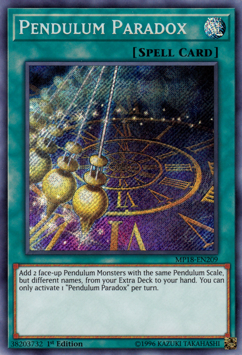 Pendulum Paradox [MP18-EN209] Secret Rare 