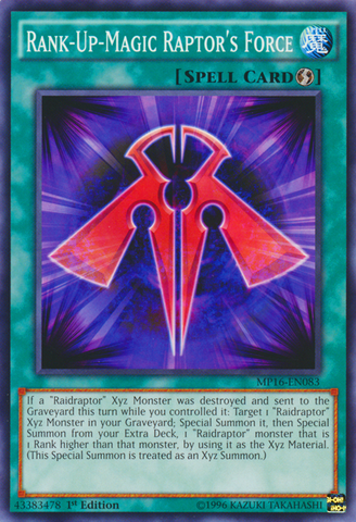 Rank-Up-Magic Raptor's Force [MP16-EN083] Common 