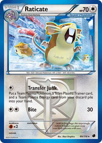 Raticate (88/116) [Black &amp; White: Plasma Freeze] 