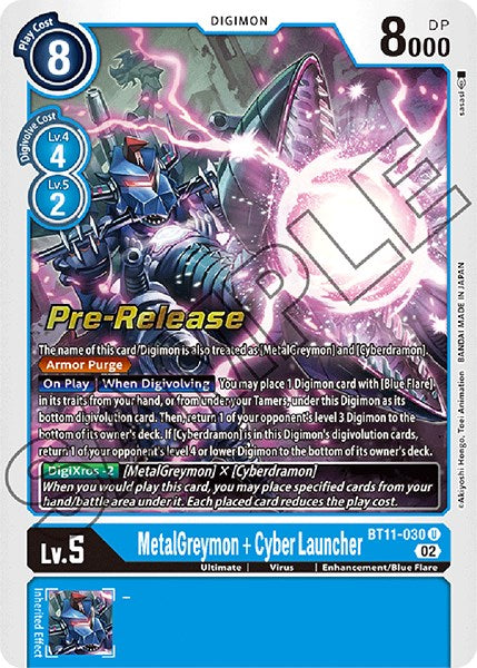 MetalGreymon + Cyber ​​Launcher [BT11-030] [Dimensional Phase Pre-Release Promos] 