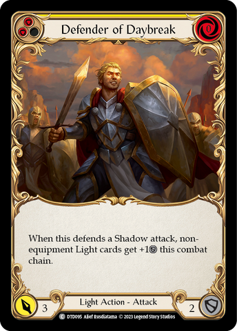 Defender of Daybreak (Yellow) [DTD095] (Dusk Till Dawn) Rainbow Foil 