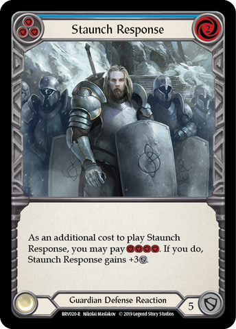 Staunch Response (Blue) [BVO020-R] (Bravo Hero Deck) 1st Edition Normal 