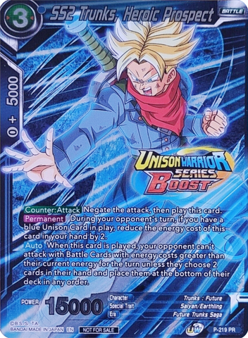 SS2 Trunks, Heroic Prospect (Event Pack 08 - Alternate Foil) (P-219) [Tournament Promotion Cards] 