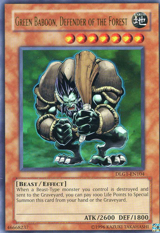 Green Baboon, Defender of the Forest [DLG1-EN104] Ultra Rare 
