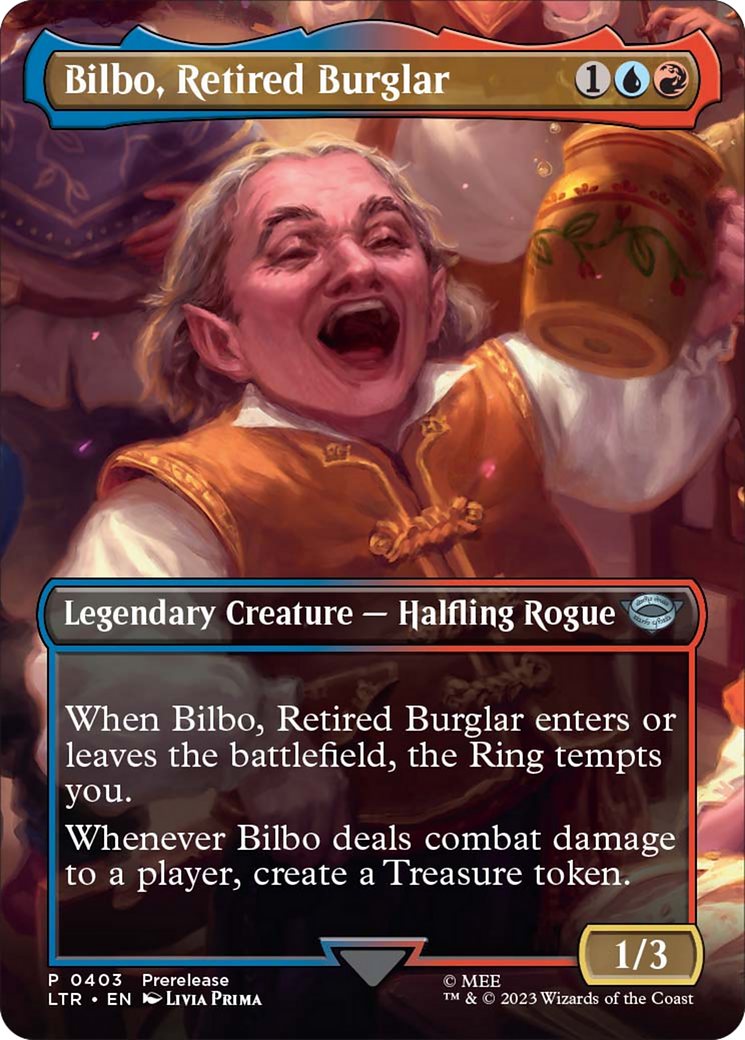 Bilbo, Retired Burglar (Borderless Alternate Art) [The Lord of the Rings: Tales of Middle-Earth] 