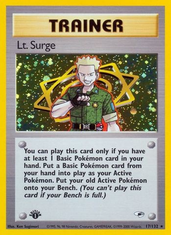 Lt. Surge (17/132) [Gym Heroes 1st Edition] 