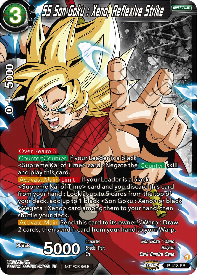 SS Son Goku: Xeno, Reflexive Strike (Zenkai Series Tournament Pack Vol.1 Winner) (P-418) [Tournament Promotion Cards]