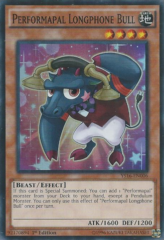 Performapal Longphone Bull [YS16-EN006] Super Rare 