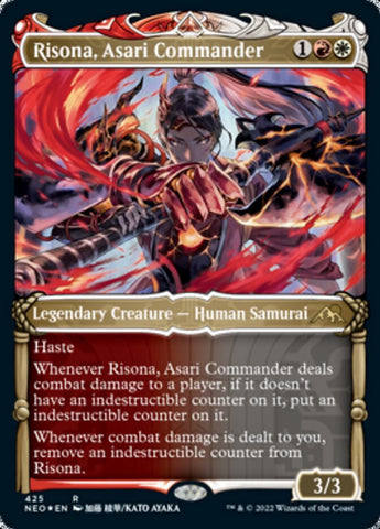 Risona, Asari Commander (Showcase) (Foil Etched) [Kamigawa: Neon Dynasty] 
